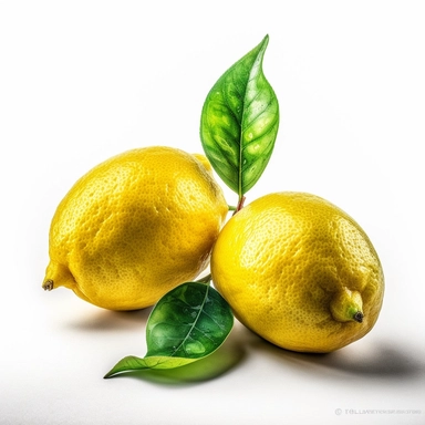 A photography shot of zesty watercolor clipart lemons against a clean white background, with a 35mm lens capturing the intricate details. The image showcases the vibrant hues of yellow and green, accentuating the freshness of the lemons. The color temperature is balanced, creating a natural and realistic depiction. The lighting is soft and diffused, illuminating the lemons evenly. The atmosphere is bright and inviting.