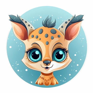 Clipart funny Baby circle head Animal vector design on white background