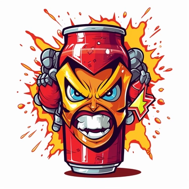 cartoon clipart Gamer Fuel energy drink parody