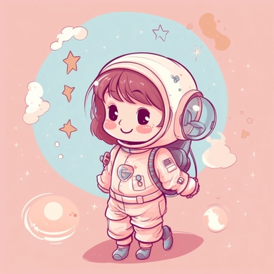 Clipart Delightful cartoon cute [astronaut]