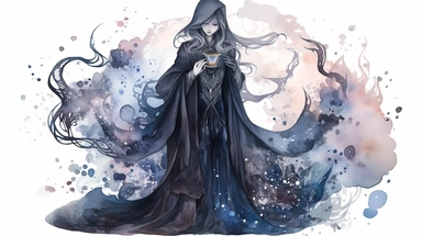 Enter a world of dark fantasy with captivating watercolor clipart featuring a mysterious magic girl. Picture a young sorceress cloaked in shadows, her eyes glowing with arcane power. Her flowing robes, adorned with intricate patterns and symbols, blend seamlessly with the ethereal and enchanting atmosphere surrounding her. The watercolor medium adds a touch of whimsy and unpredictability to the artwork, with its vibrant colors and subtle textures. This clipart is perfect for adding a touch of ma