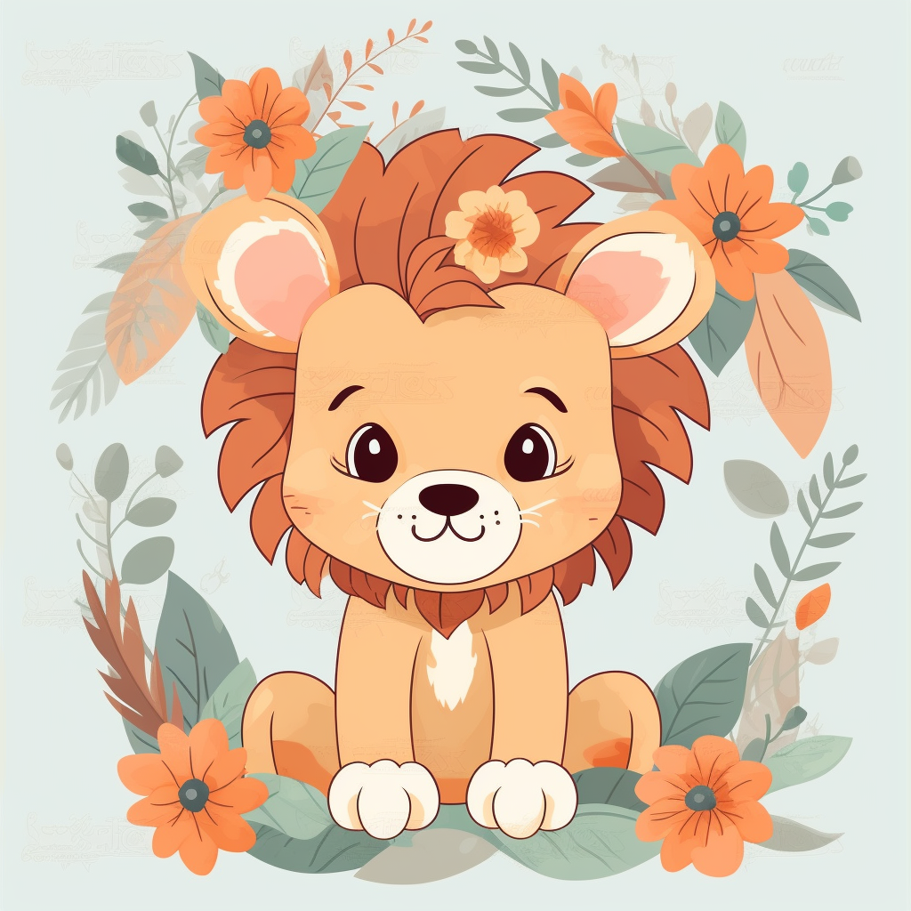baby lion clipart