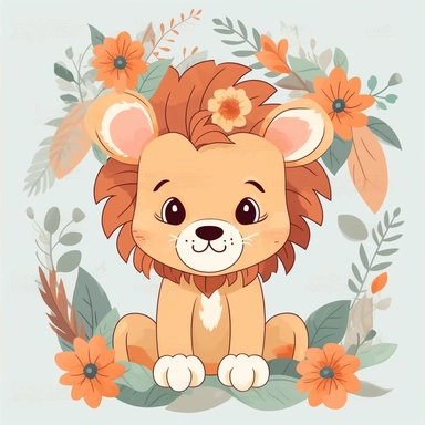 baby lion clipart, for kids, cute, adorable