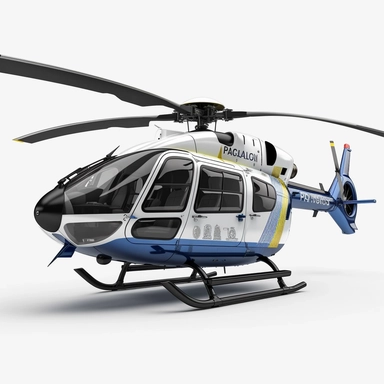 modern police helicopter, very detailed, clipart, modern style, white background, 8k