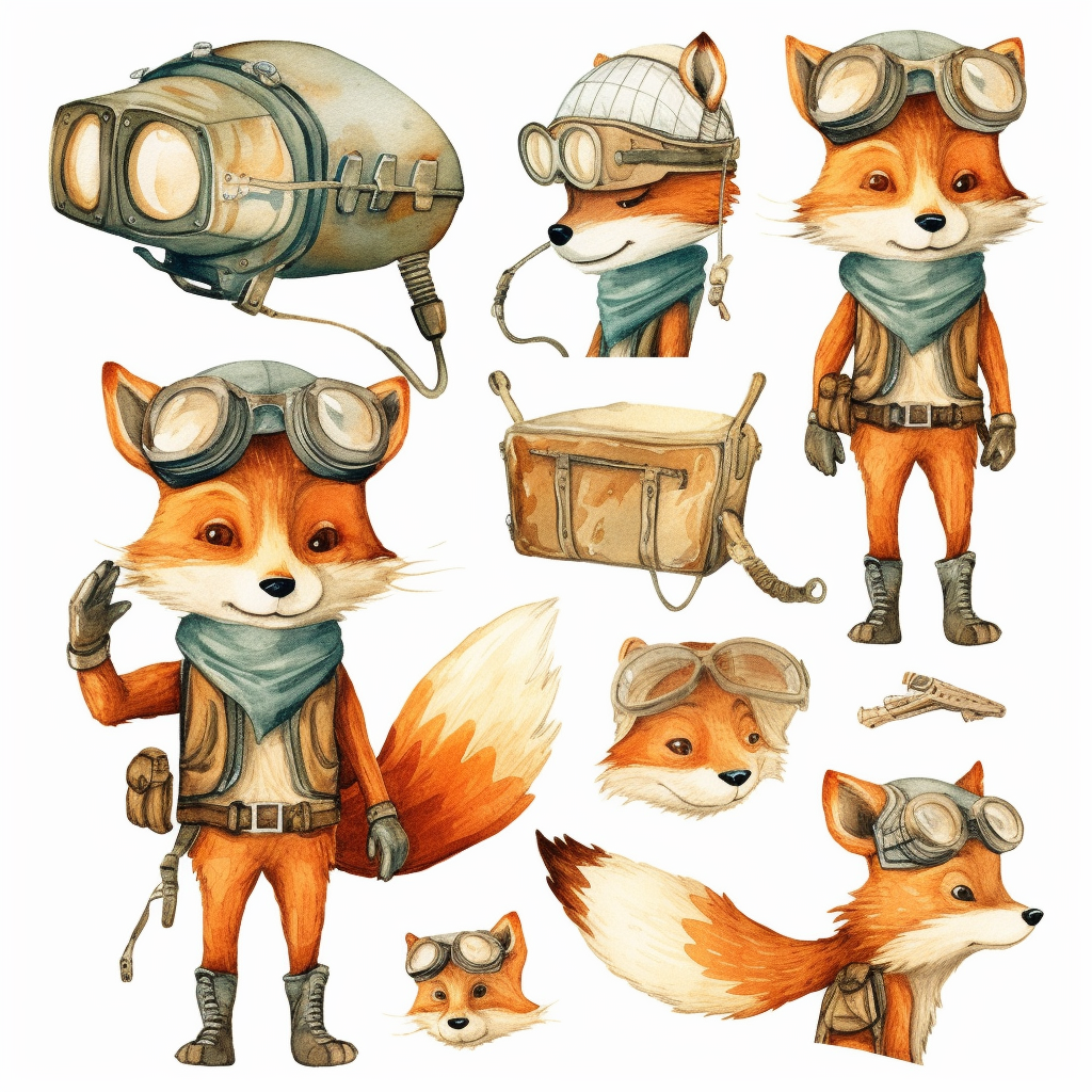 cute fox cliparts