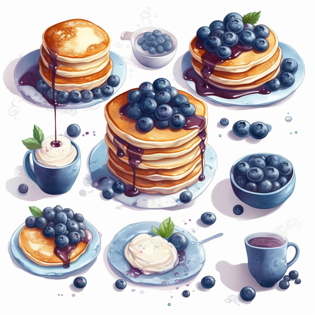 blueberry pancakes cliparts