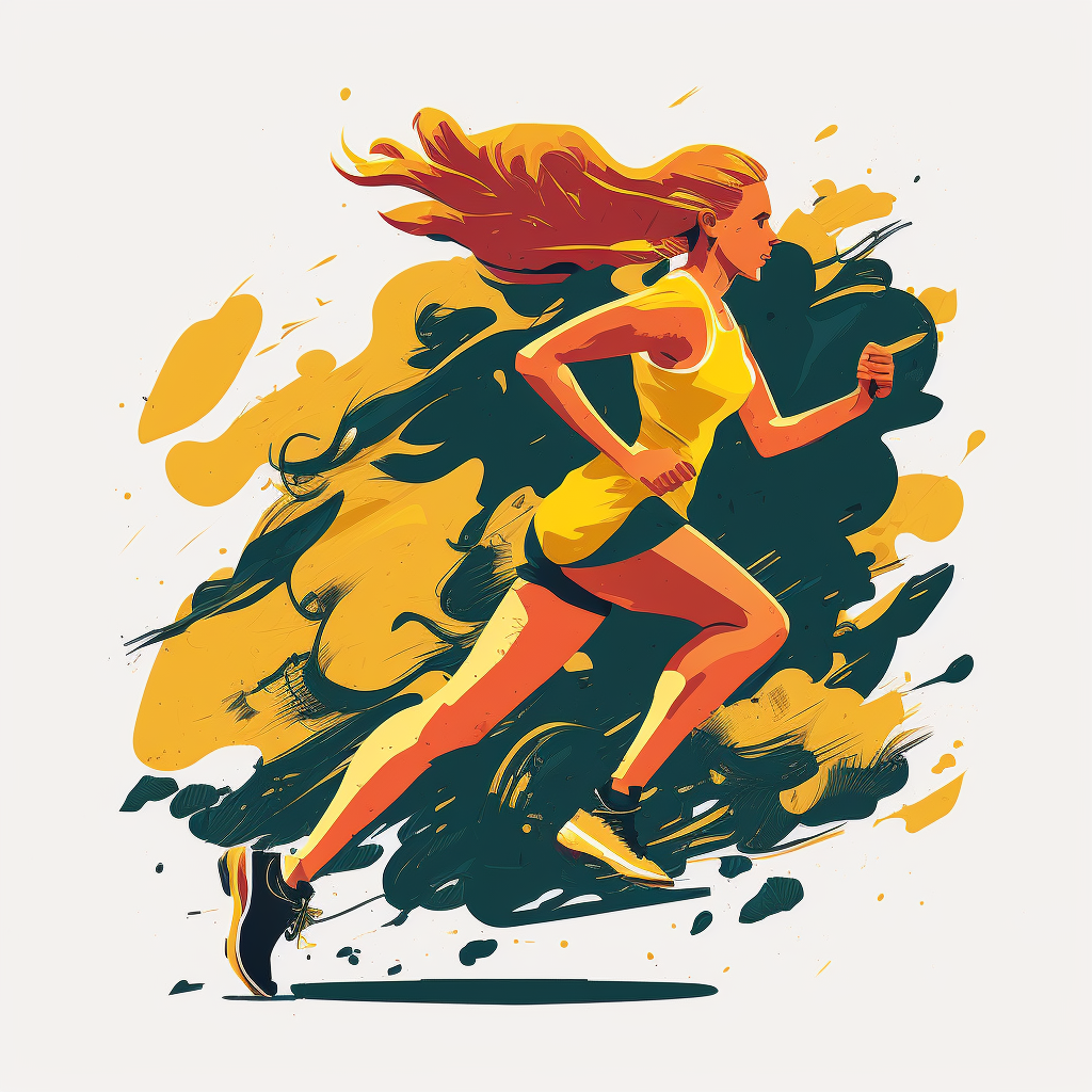 girl running clipart