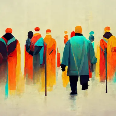 ethics, morality, moral psychology, value judgment, right and wrong behavior, ethics and christianity, people on streets, vector clipart, digital painting artwork 8k octane, simple digital illustration