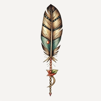 indian arrow clip art, vintage, realistic, minimalist, arrow with feather, arrow with heart, broken arrow, indian detailed arrow, white background,