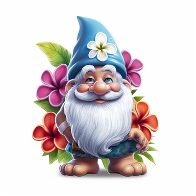 blob:https://discord.com/9e86f402-ac49-4fa8-97b9-b640345ddad6, gnome in hawaii clipart, white background