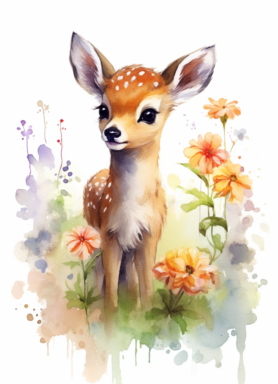 deer scene cliparts