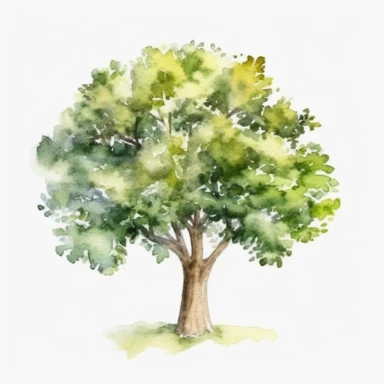 watercolor oak tree clipart - watercolor clipart - watercolor tree, single design