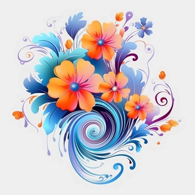 abstract flowers clip art