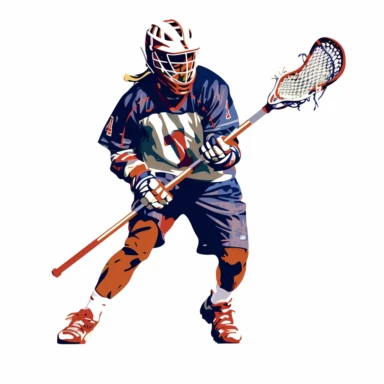 lacrosse player clipart, white background