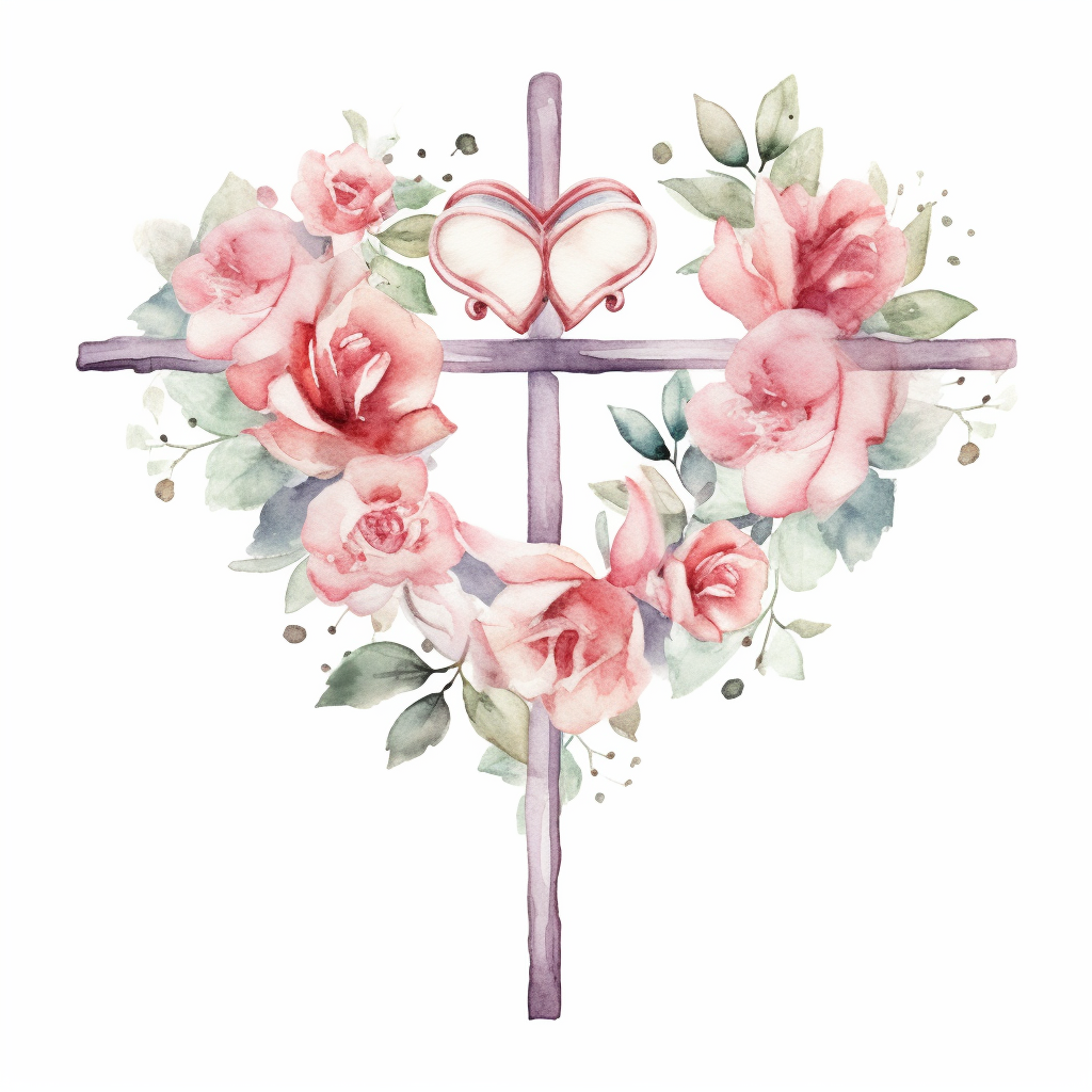 cross heart cliparts