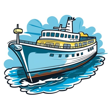 clipart sticker of ferry