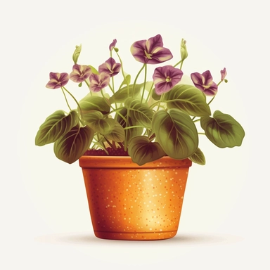 Clipart, vector, potted plant, with transparent background