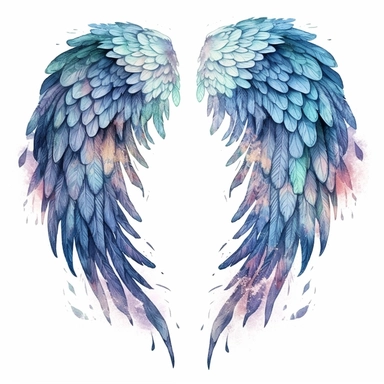 Exquisite watercolor angel wings clipart with intricate details, painted in rich and vibrant tones, every feather carefully rendered with fine brushstrokes and subtle textures, the wings imbued with a sense of celestial luminescence, creating an enchanting and captivating visual experience, the clipart optimized for high-resolution 4K display, perfect for bringing a touch of ethereal beauty to digital and print designs, Artwork, watercolor painting on textured paper, detailed and optimized for 4