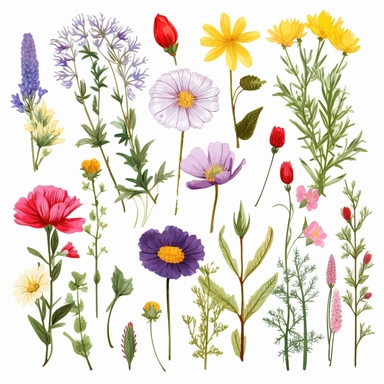 real wild flowers clip art