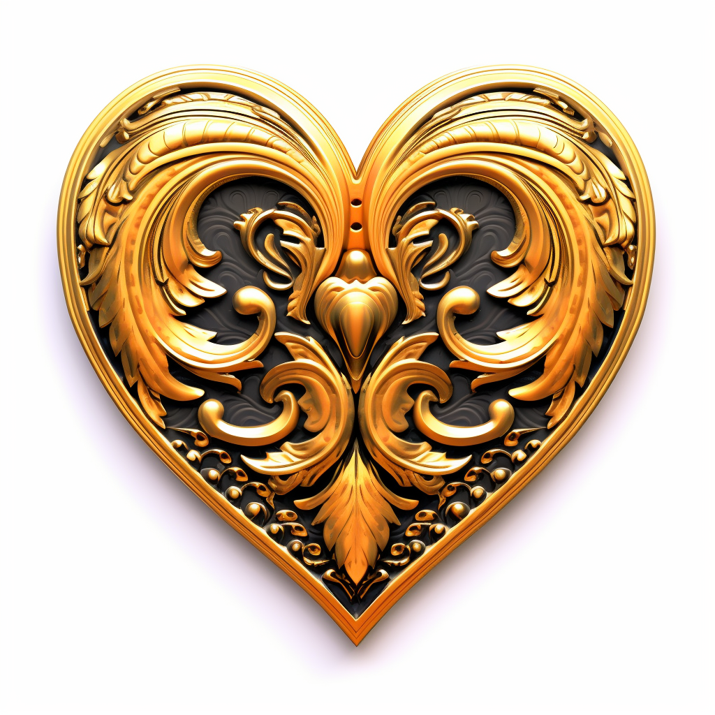 gold heart clipart