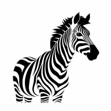 white background, logostyle, cartoon, simple, single entity, one entity, centred image, clipart, zebra