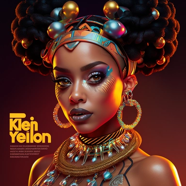 award winning photography of neon future branded high fashion and accessories, clipart style of african american betty boop in full standing portrait with smooth brown skin no blemish, with hazel colored eyes pretty long eyelashes, wearing gold hoop earrings, wearing a really cute style r&b hip hop style outfit, 8k polished focused photography, detailed intricate unreal engine 5 bright top lighting in style of lisa frank charlie bowater and rus trans