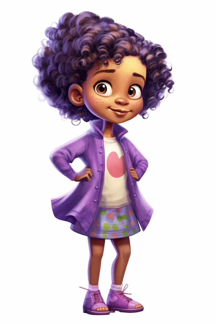 4 year old cartoon Pretty children, cute cartoon black girl with curly ...