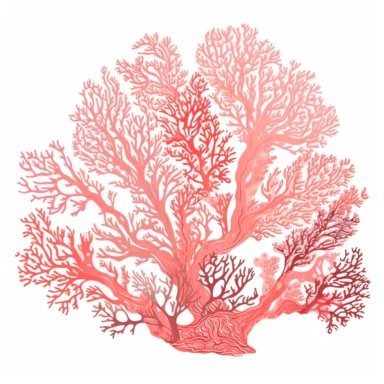 coral in the style of lilly pulitzer isolated on a white background, clipart