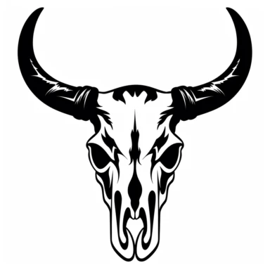 longhorn steer skull Silhouette clipart