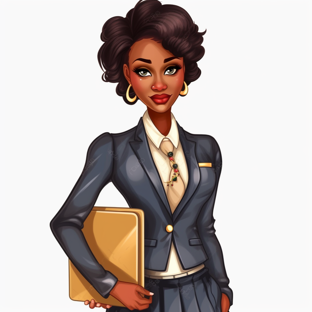 Hd Clipart Of Working African American Business Woman With Suit Holding ...