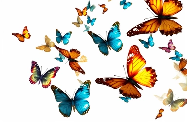 ultra HD, most insane, awsome, 20 flying butterflies, wallpaper, side view, top view, high click conversion, new color, clipart, hd, on white background