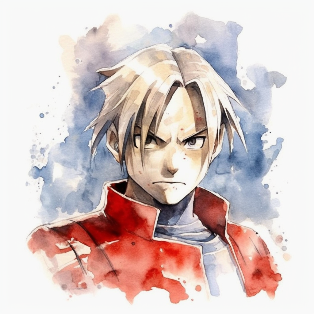 Watercolor fullmetal alchemist brotherhood, high quality, high details ...