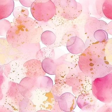 pink clipart, Watercolor paper, pale colors, gold striated, summer water bubbles, romantic , pre-raphaelite, abstract