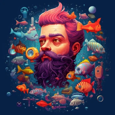handdrawn clipart of crazy hipster sailor