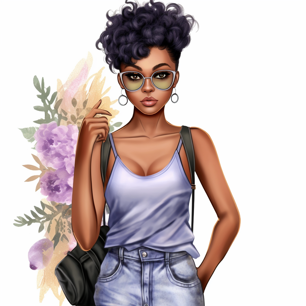 Summer Fashion Girl Clipart Black Girl Clipart Black Woman Clipart Fashion Planner Clipart 3213