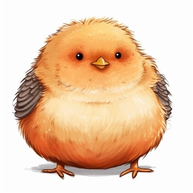 cute, chubby bird, clipart,