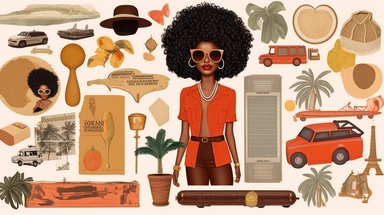 Black Woman ClipArt, Rich Auntie ClipArt, Digital Stickers, African American Clip, Digital Planner Stickers, Black Girl Clipart, travel, red