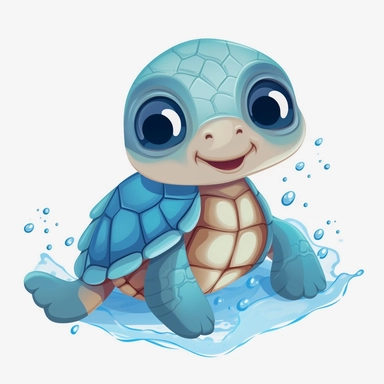 cartoon, super cute, baby sea turtles clipart transparent background