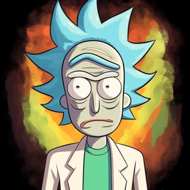 Rick and Morty cartoon clipart from TV show Rick and Morty (2013), Portrait,, hand drawing style, hand coloring style