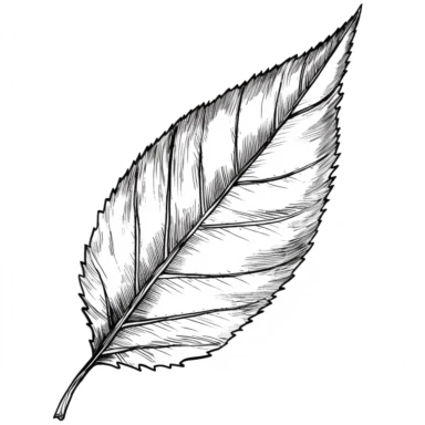 Diffident angle of leaf clip art, clean black line art, no gray color
