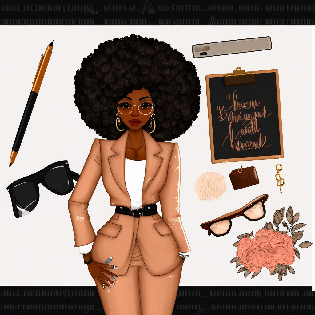 afro lady cliparts