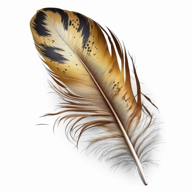 American goldfinch feather feather clipart, isolated, white background