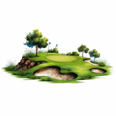 clip art, golf course, white background