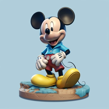 Disney Mickey Mouse, Colorfull, 3d Clipart, light blue background, high detailed