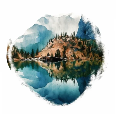 a Norway Norwegian Fjords in the style of watercolour clipart with detailed brush strokes