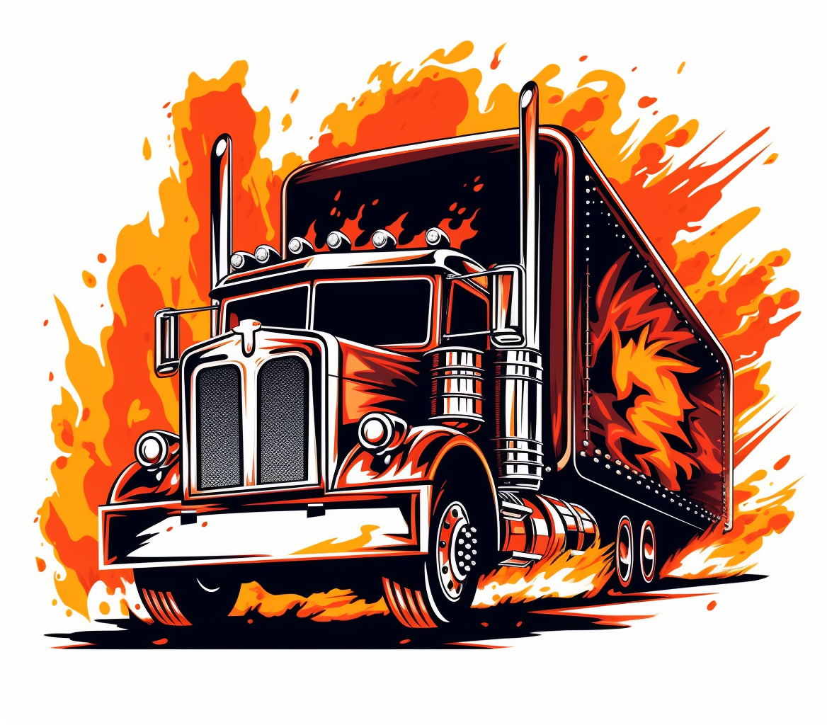 flaming truck cliparts