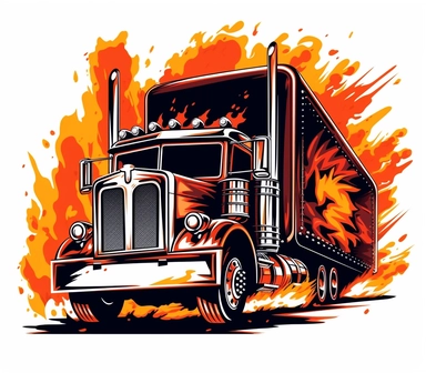 flame semi truck truck png vector png image, flame truck clipart, in the style of bold and graphic pop art-inspired designs, light maroon and dark black, hinchel or, ilford pan f, digitally enhanced, transfer