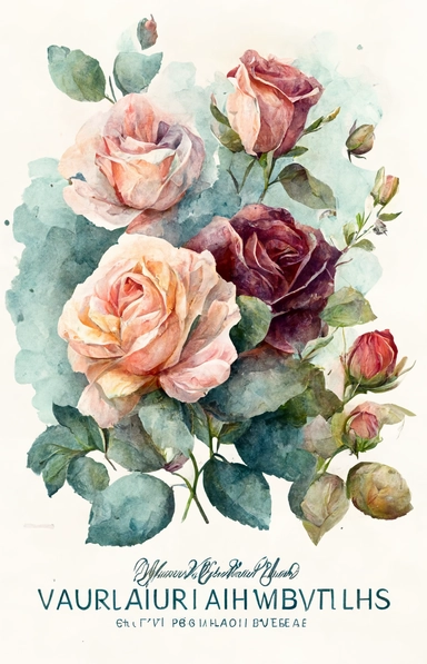 Create an image of vintage watercolor roses with splashes in a 2:3 ratio clipart. The final image should be created using traditional watercolor techniques, with high-quality paper and professional-grade paints.
