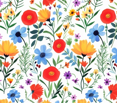 flora, flowers, Watercolor, vector, white background, clipart, Seamless patterns, repeating patterns design, flat illustration, outlined , Vector, 4K, Art station, digital print, highly detailed clean, A detailed illustration a field,3D vector art, cute and quirky, fantasy art, watercolor effect, bokeh, Adobe Illustrator, hand-drawn, digital painting, low-poly, soft lighting, bird's-eye view, isometric style, retro aesthetic, focused on the character, 4K resolution, vector image, photorealistic 