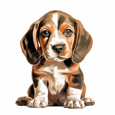 beagle puppy clipart, no shadow, high definition